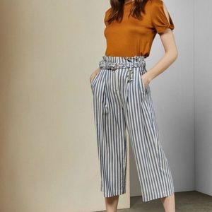DELYN Striped blue and white cropped pants